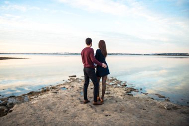 Sevgi, adam ve kız açık genç Çift