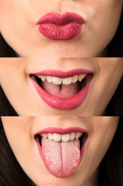 Makro yakın kümesi kadar genç kadının dudakları