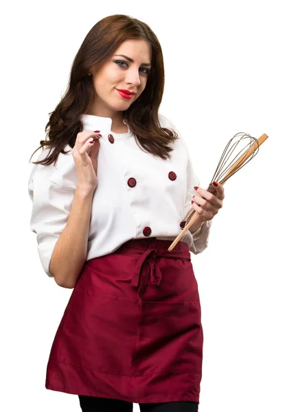 Hermosa Chef Mujer Orgullosa Misma —  Fotos de Stock