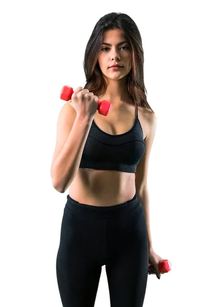 Young Sport Girl Making Weightlifting — Stock Photo, Image