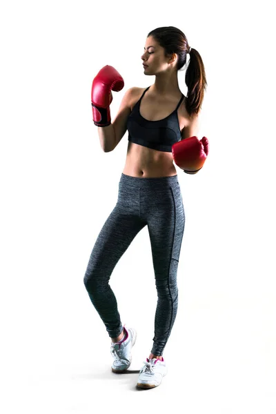 Mladý Sportovní Dívka Boxerské Rukavice — Stock fotografie