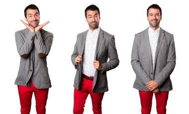 Mutlu yakışıklı adam kümesi