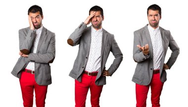 Yorgun yakışıklı adam kümesi