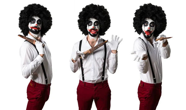 Killer Clown Mit Messer — Stockfoto