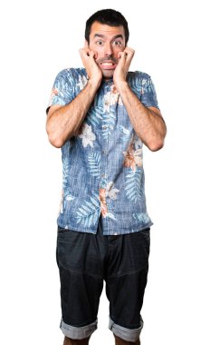 Korkmuş yakışıklı çiçek forması izole beyaz arka plan ile