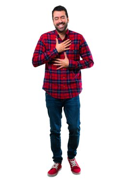 yakışıklı bir adam beyaz zemin üzerine