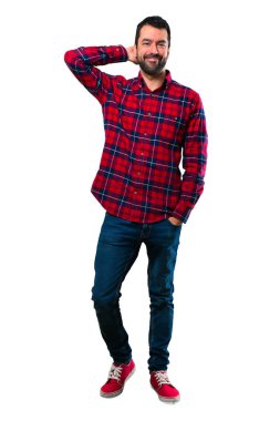 yakışıklı bir adam beyaz zemin üzerine