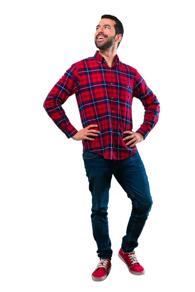 Handsome Man Posing Arms Hip — Stock Photo, Image