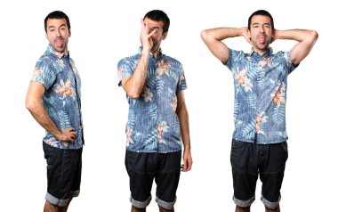 Yakışıklı bir şaka yapma çiçek forması ile kümesi