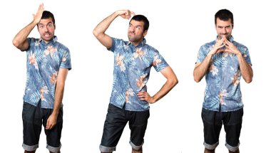 Yakışıklı adam şüpheleri çiçek forması ile kümesi