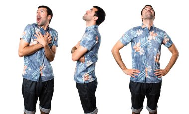 Yakışıklı adam ararken çiçek forması ile kümesi