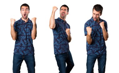 Şanslı esmer adam kümesi