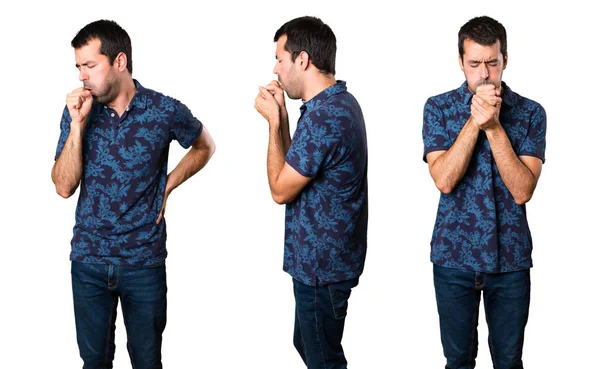 Esmer adam çok öksürük kümesi