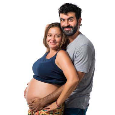 Baba ve hamile anne birlikte