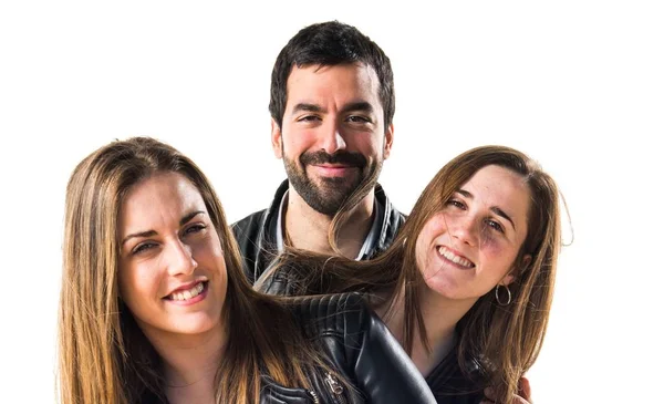 Siyah deri ile üç arkadaş