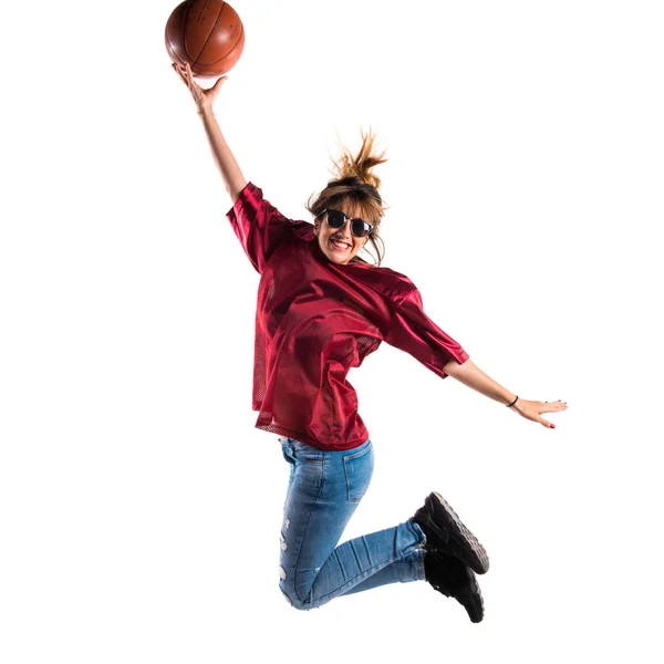 Bailarina Bailando Sobre Fondo Blanco Aislado — Foto de Stock