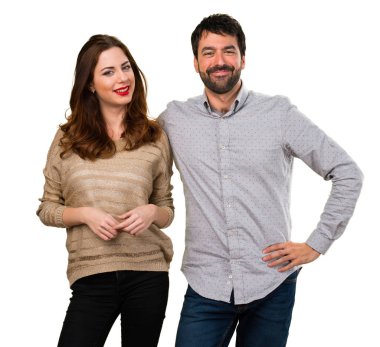 Çift birlikte poz insan