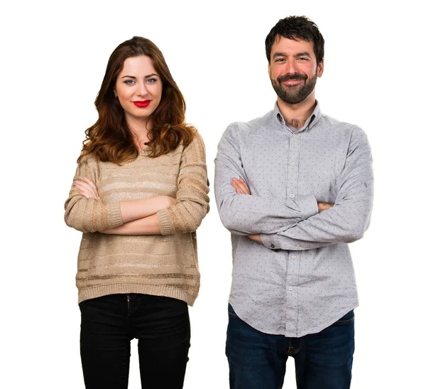 Jovem Casal Com Braços Cruzados — Fotografia de Stock