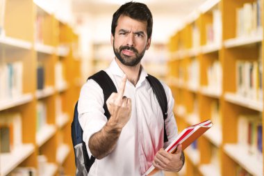 Öğrenci adam yapma boynuz jest ufuk kitaplığını