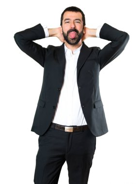 Yakışıklı işadamı bir şaka yapmak