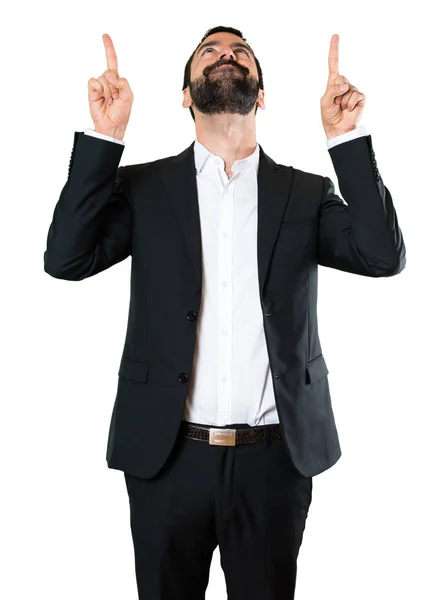 Handsome Businessman Pointing — Stock Photo, Image