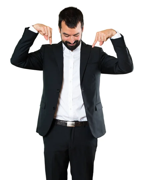 Handsome Businessman Pointing — Stock Photo, Image