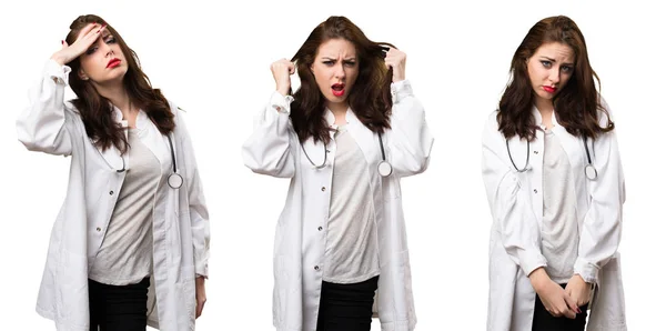 Sada Frustrovaný Doktor Ženy — Stock fotografie