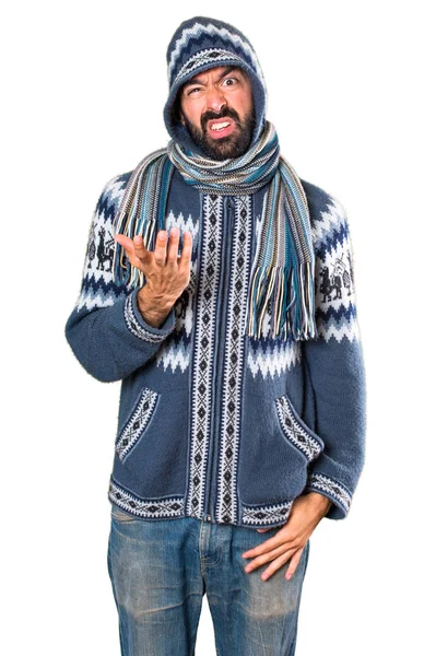 Moe Man Met Winter Kleding — Stockfoto