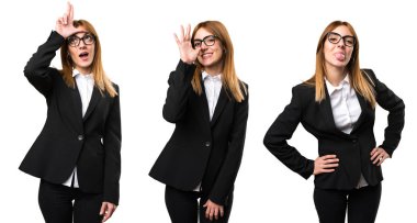 Espri genç iş kadını kümesi