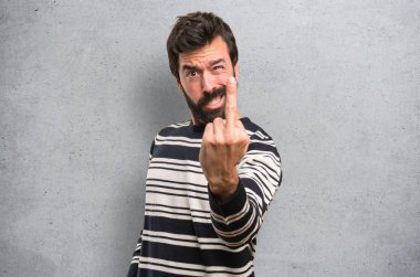 Boynuz jest yapma sakallı dokulu arka plan