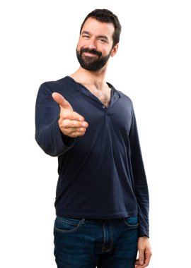 Sakal bir anlaşma ile yakışıklı adam