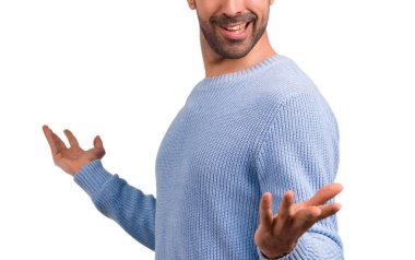 Kibirli ve kendini beğenmiş yakışıklı adam kendini kavram seviyorum