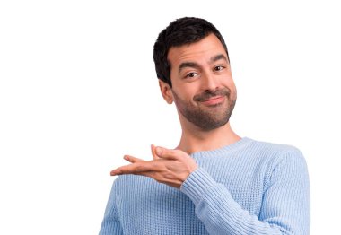 Sunulması ve gelmek davet yakışıklı adam