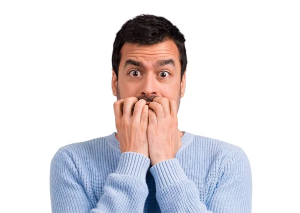 Handsome Man Little Bit Nervous Scared — Stock Photo, Image