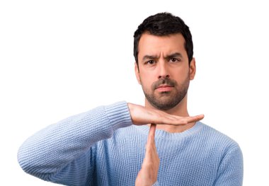 Yakışıklı adam yapma dur jest eliyle