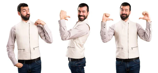 Conjunto Homem Bonito Com Colete Orgulhoso Mesmo — Fotografia de Stock