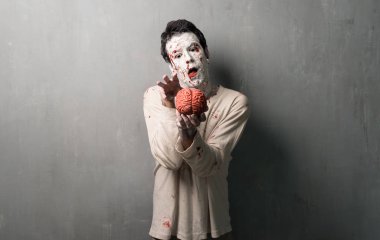 Terrorific zombi bir beyin yeme. Cadılar Bayramı tatil