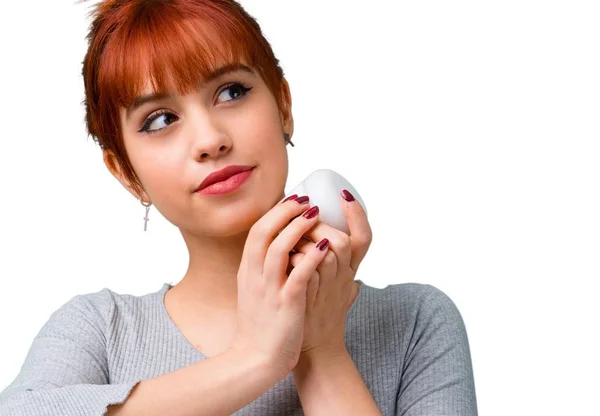 Junge Rothaarige Mädchen Mit Feuchtigkeitscreme — Stockfoto