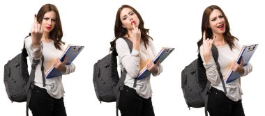 Boynuz jest yaparak öğrenci kadın kümesi