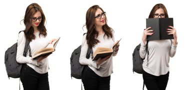 Mutlu öğrenci kadın kümesi