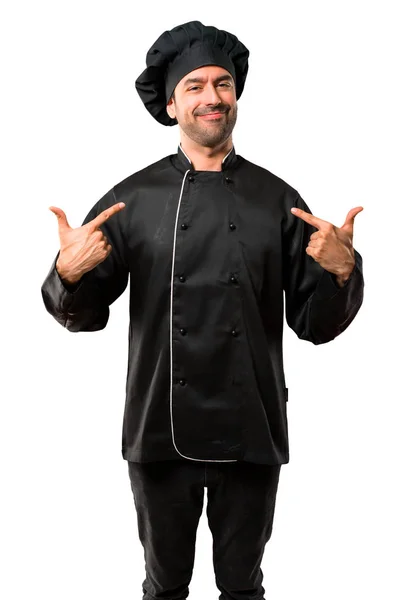 Chef Hombre Uniforme Negro Orgulloso Auto Satisfecho Amor Concepto Mismo — Foto de Stock