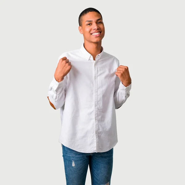 Young African American Man Proud Self Satisfied Love Yourself Concept — Stock Photo, Image