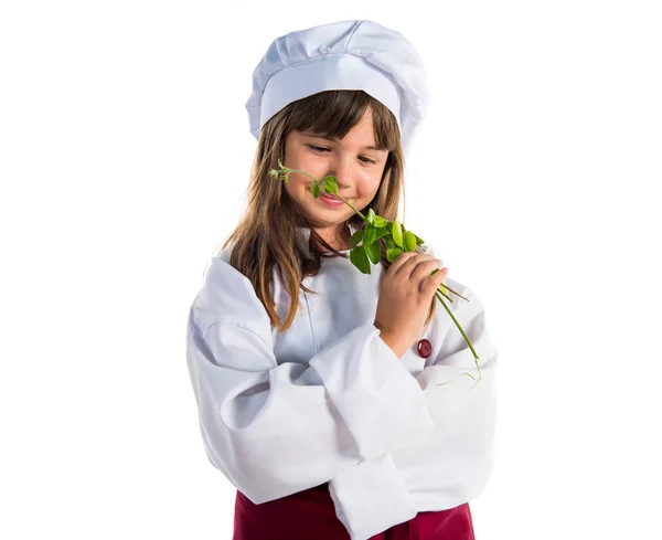 Piccola Ragazza Carina Vestita Come Uno Chef — Foto Stock
