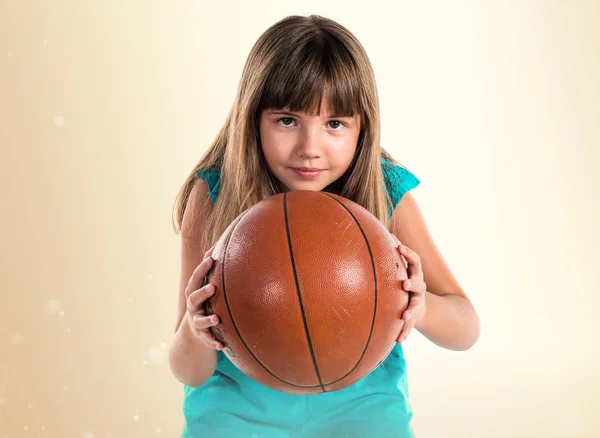 Bambina Che Gioca Basket — Foto Stock