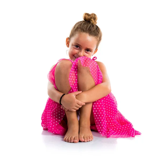 Little Girl Pink Dress — Stock Photo, Image