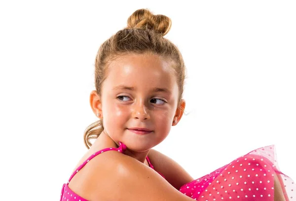 Menina Com Vestido Rosa — Fotografia de Stock