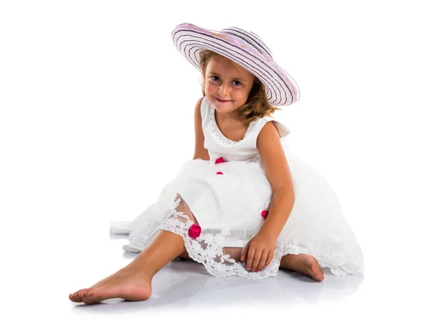 Little Blonde Girl Hat — Stock Photo, Image