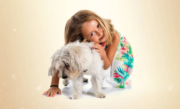 Jeune Fille Avec Son Chien — Photo