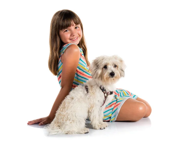 Young Girl His Dog Stock Picture