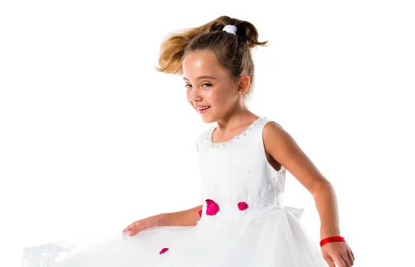 Little Girl Dressed Princess Dancing — Stock Photo, Image